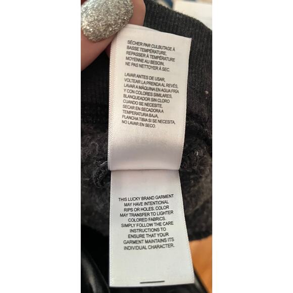 LUCKY BRAND Women’s Gray Good Vibes Sweatshirt Size Large Rainbow Shirt - Picture 9 of 11